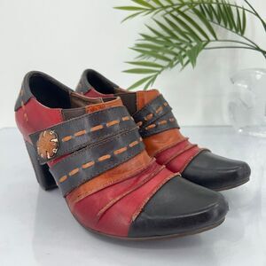 L Artiste Boots Womens 37 Spring Step Wondrous Ankle Booties Red Leather Heels
